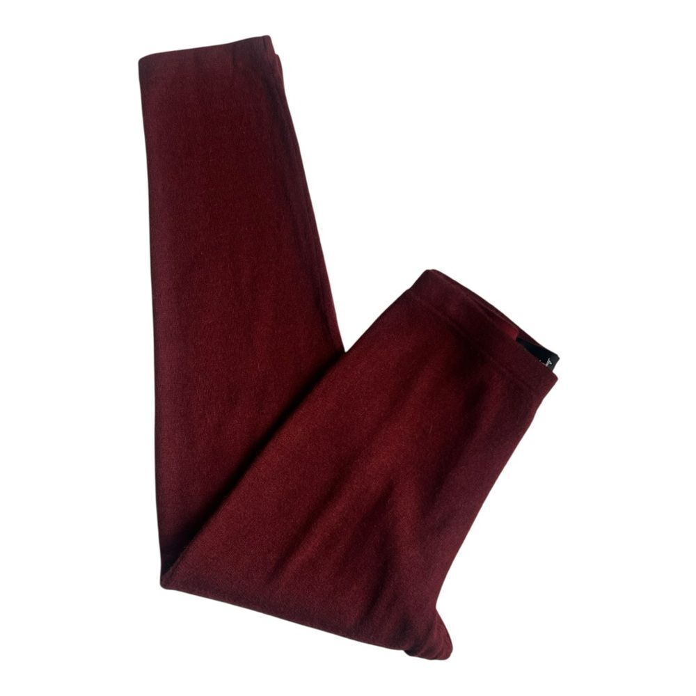 Peruvian Connection Burgundy Straight Leg Wool Blend High Waist Knit Pants M - Picture 4 of 9